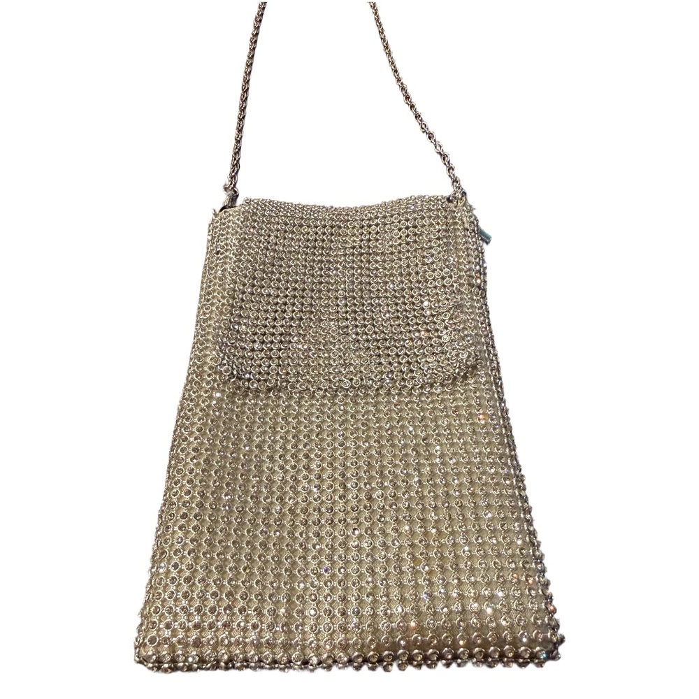 Rhinestone Phone Crossbody Bag Sparkly Diamond Crystal Mini Purse Silver Evenin - Picture 4 of 10